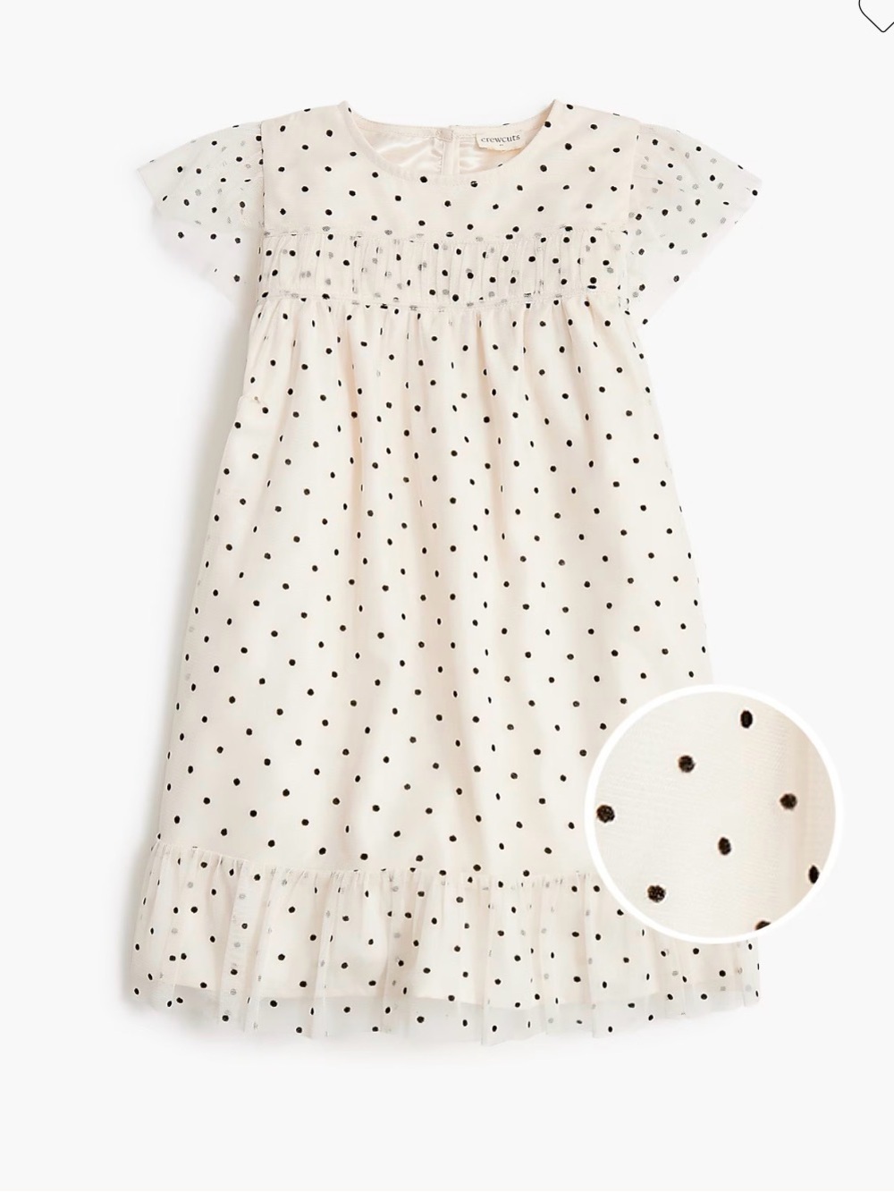 J.Crew Girl’s Polka Dot Tulle-Hem Kids Dress - Pale Pink/Black, Sz 8